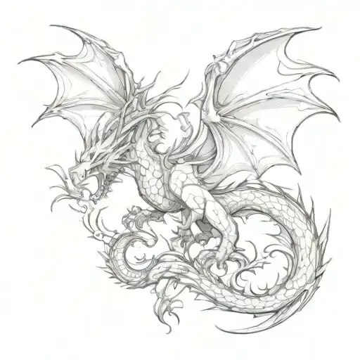 Dragon and Fairy tattoo design idea