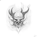 Devil and god tattoo design idea