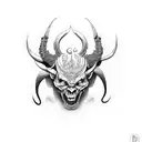 Devil and god tattoo design idea