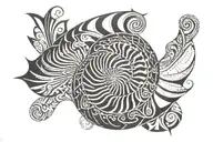 nautilus shell tattoo design idea