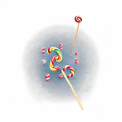 lollipop with worm tattoo design idea