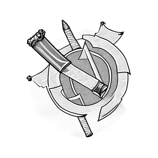 three sword and cigarette tattoo design idea