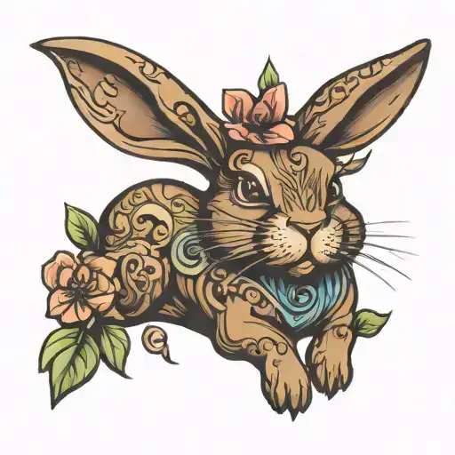Chocolate Bunny words   tattoo design idea