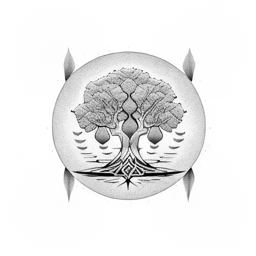bodhi tree tattoo design idea
