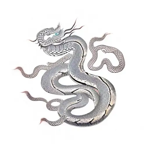 chinese new year snake tattoo design idea