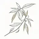 olive leaf tattoo design idea