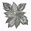 olive leaf tattoo design idea