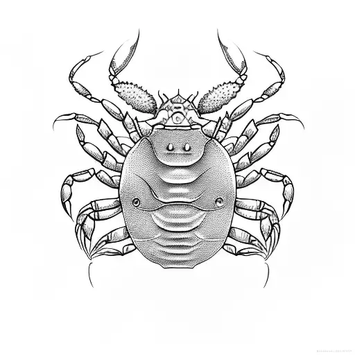 crab and scorpion on the surface of the wavy sea tattoo design idea