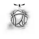 A basketball player shooting hoops with dragonflies flying around tattoo design idea