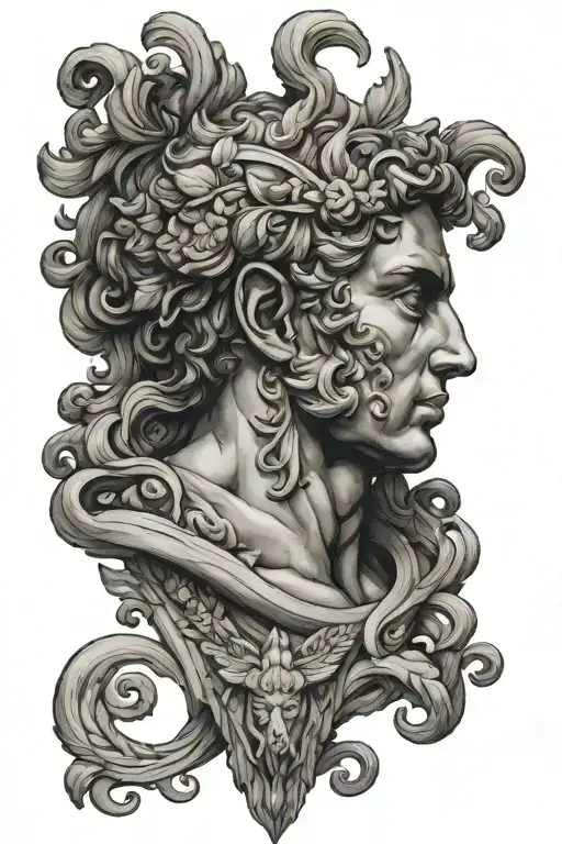 mythologic apollo greek god tattoo design idea