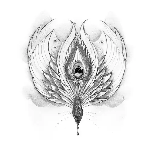 Tattoo Bodyart Style Peacock Wings Tail Stock Vector (Royalty Free)  186172871 | Shutterstock