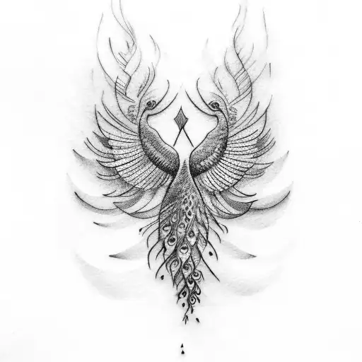  simple peacock wing in hand tattoo design idea