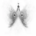 Peacock wings tattoo design idea