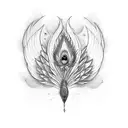 Peacock wings tattoo design idea