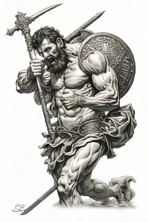 David and Goliath tattoo design idea