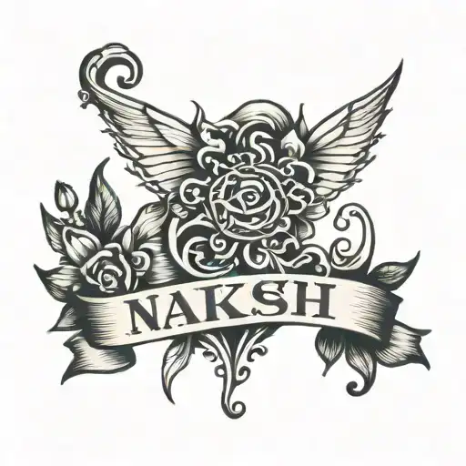 hidden name naksh tattoo design idea