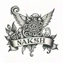 hidden name naksh tattoo design idea