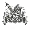 hidden name naksh tattoo design idea