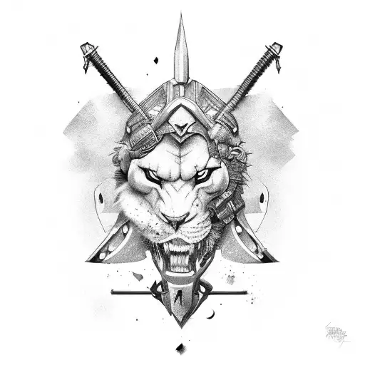 lover and fighter toger  tattoo design idea