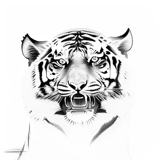 tiger biting on angel wings  tattoo design idea