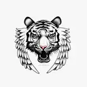 tiger with angel wings and knives  tattoo design idea