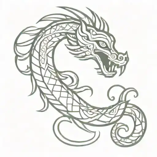 Mexican feathered serpent 3d realistic tattoo design idea