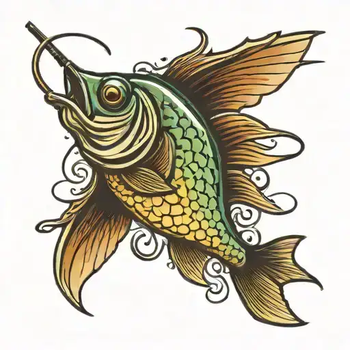 fly fishing hook tattoo design idea