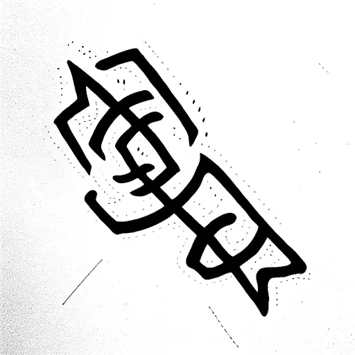 elven runes tattoo design idea