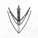 chains and daggers tattoo design idea