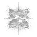 topografic map in a square tattoo design idea