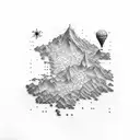 topografic map in a square tattoo design idea