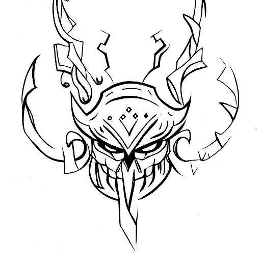 whimsical shaco silhouette tattoo design idea