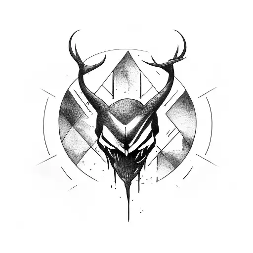 shaco's full body silhouette with shivs in hands tattoo design idea