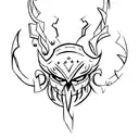 whimsical shaco silhouette tattoo design idea