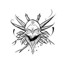 whimsical shaco silhouette tattoo design idea