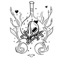 whimsical shaco silhouette tattoo design idea