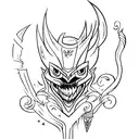 whimsical shaco silhouette tattoo design idea