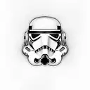 Stormtrooper helmet with a typewriter inside tattoo design idea