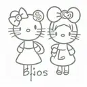 hello kitty and minnie mouse with the words big sis and lil sis tattoo design idea