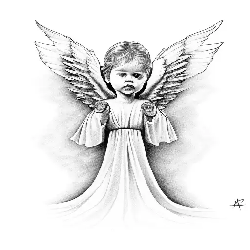 biblically accurate angel tattoo design idea