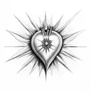 Starburst heart tattoo design idea