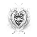 Starburst heart tattoo design idea