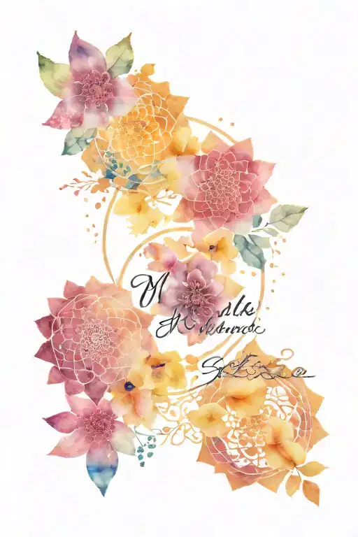 Mandalas with writing Walk in silence which should be a little bit trash tattoo design idea