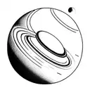 planet like saturn, the rings are a vinyl tattoo design idea