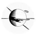 planet like saturn, the rings are a vinyl tattoo design idea