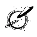 planet like saturn, the rings are a vinyl tattoo design idea