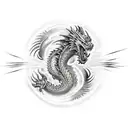 tattoo chest  dragon planets tattoo design idea
