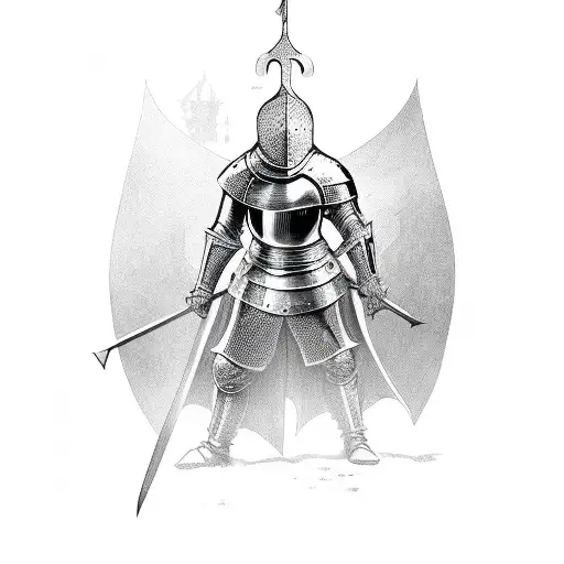 medieval knight tattoo design idea