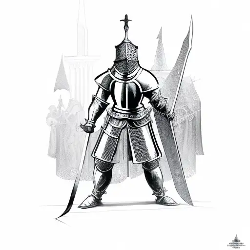 medieval knight tattoo design idea