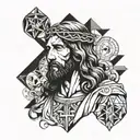   jesus blessed thug men  tattoo design idea